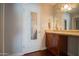 Bathroom with a mirror door and vanity with plenty of counter space at 7126 N 19Th Ave # 122, Phoenix, AZ 85021