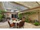 Relaxing covered patio with comfortable seating, lush greenery, and a tranquil ambiance at 7746 E Bisbee Rd, Scottsdale, AZ 85258