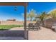 Cozy brick-paved patio area with outdoor seating, perfect for enjoying the backyard's serene ambiance at 914 E Pedro Rd, Phoenix, AZ 85042