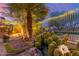 Beautiful desert landscaping and accent lighting create a tranquil outdoor space in this private backyard at 20555 N 261St Ave, Buckeye, AZ 85396
