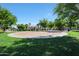 Community playground with swings surrounded by green space, trees, and homes at 2181 E 27Th Ave, Apache Junction, AZ 85119