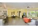 Open floor plan with kitchen, dining area, and living room at 3015 E Sells Dr, Phoenix, AZ 85016