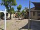 Single-story home with a xeriscaped front yard, mature trees, and covered walkway at 3621 N 65Th Ave, Phoenix, AZ 85033