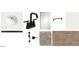 Bathroom details including white sink, matte black faucet, cabinet hardware, carpet, and luxury vinyl plank flooring at 4344 E Brook Lynn Pl, San Tan Valley, AZ 85140