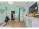 Bright bedroom with uniquely painted accent walls and two closets at 5218 W Lydia Ln, Laveen, AZ 85339