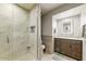 Stylish bathroom features shower and vanity with recessed lighting at 5674 W North Ln, Glendale, AZ 85302