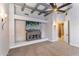 Large bedroom with unique coffered ceiling, ceiling fan, and built-in entertainment center at 700 N Dobson Rd # 54, Chandler, AZ 85224