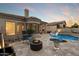 Inviting backyard with a sparkling pool, spa, fire pit, and stylish outdoor seating, perfect for relaxation and entertaining at 7705 E Doubletree Ranch Rd # 51, Scottsdale, AZ 85258