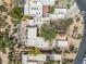 Aerial view of property highlighting the patio and desert landscaping at 1607 N Quartz Valley Rd, Scottsdale, AZ 85266