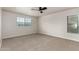 Carpeted bedroom featuring a bright window, recessed lights, and a ceiling fan at 2018 E Avenida Del Sol --, Phoenix, AZ 85024