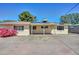 Rear exterior showcasing a covered patio, solar panels, and landscaped features at 2419 W Shady Glen Ave, Phoenix, AZ 85023