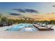 Inviting pool and spa area featuring lounge chairs and well-maintained landscaping, perfect for relaxation at 8245 E Via Del Sol Dr, Scottsdale, AZ 85255