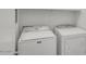 Close-up of a laundry room with a white washer and dryer at 935 E Redondo Dr, Gilbert, AZ 85296