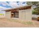Exterior of the detached garage with an open beam roof at 10437 E Boulder Dr, Apache Junction, AZ 85120