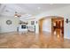 Living room with fireplace and tiled floors at 1438 E Mesquite St, Gilbert, AZ 85296