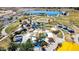 Aerial view showcases the playground, picnic area, and lake, perfect for Gathering fun at 3269 E Ironside Ln, Gilbert, AZ 85298