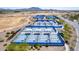 Aerial photograph shows the community's well-maintained pickleball courts, perfect for recreation at 3269 E Ironside Ln, Gilbert, AZ 85298
