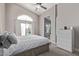 Inviting main bedroom with a view of the pool and spa at 4061 W Tonopah Dr, Glendale, AZ 85308