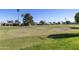 Scenic view of the lush green golf course with palm trees and homes in the distance at 562 S Palo Verde Way, Mesa, AZ 85208