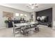 Bright dining room with a large dining table and decor at 5639 S Four Peaks Pl, Chandler, AZ 85249