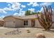 Single story home with front desert landscaping featuring several large cacti in the front yard at 6372 S Callaway Dr, Chandler, AZ 85249