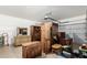 Garage featuring ample storage with wooden furniture and automatic door opener at 6372 S Callaway Dr, Chandler, AZ 85249