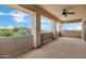 Spacious open balcony with a ceiling fan and stunning views at 30129 N 52Nd Pl, Cave Creek, AZ 85331