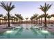 Beautiful pool lined with palm trees and mountain views at 11300 N Casa Dega Dr # 1027, Surprise, AZ 85388