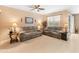 Inviting living room showcases comfortable sofas and ambient lighting, perfect for relaxation at 14166 W Valentine St, Surprise, AZ 85379