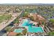 Aerial shot of a community pool area featuring multiple pools for leisure and recreation, perfect for relaxation at 16945 W Vernon Ave, Goodyear, AZ 85395