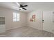 Empty bedroom with a ceiling fan and blank canvas for you to imagine yourself here at 2068 E Orange St, Tempe, AZ 85281