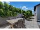 Backyard patio features a wooden table and seating, perfect for outdoor entertaining and dining at 2316 N Mitchell St, Phoenix, AZ 85006