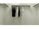 Bright walk-in closet with rods, shelving, and clothes hanging at 23196 W Marguerite Ave, Buckeye, AZ 85326