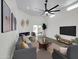 Cozy living room with a fireplace, modern decor, and an open layout at 3401 N 37 St # 14, Phoenix, AZ 85018