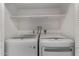 Convenient laundry room with new high efficiency washer and dryer and ample storage at 4525 E Desert View Dr, Phoenix, AZ 85044