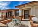 A cozy patio area in front of this charming home offers a place to sit and enjoy the neighborhood at 8160 E Keats Ave # 339, Mesa, AZ 85209