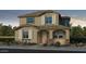 Charming two-story home with neutral stucco, stone accents, and well-manicured landscaping at 14604 W Sand Hills Rd, Surprise, AZ 85387