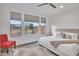 Comfortable bedroom with view, featuring multiple windows and contemporary decor at 18332 E Spring Valley Ct, Rio Verde, AZ 85263