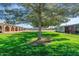 A sprawling backyard view with a lush lawn and mature tree and neighborhood views at 2119 N Recker Rd, Mesa, AZ 85215
