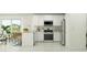 Bright kitchen with white cabinets, stainless steel appliances, and an island with bar seating at 36570 W Maddaloni Ave, Maricopa, AZ 85138