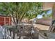 Enclosed backyard with a chicken coop, mature trees, and outdoor space for leisure, perfect for animal lovers at 645 S 54Th St, Mesa, AZ 85206