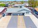 Bird's eye view of a well-maintained home featuring modern landscaping and a covered parking area at 1510 W 7Th Dr, Mesa, AZ 85202