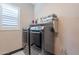 Laundry room featuring modern gray washer and dryer set at 26689 W Ponderosa Ln, Buckeye, AZ 85396