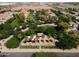 Aerial view of community park with playground, gazebo, and lush green landscaping at 4349 E Windsor Ct, Gilbert, AZ 85296