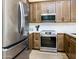 Close-up of the kitchen with stainless steel appliances and stylish cabinetry at 6831 S Coral Gable Dr, Chandler, AZ 85249