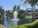 Beautiful water feature with fountain set in a lush landscaped garden in front of this lovely property at 7272 E Gainey Ranch Rd # 121, Scottsdale, AZ 85258