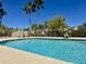 Community pool with clear blue water, safety equipment, and seating for relaxing poolside at 16344 E Arrow Dr # B1, Fountain Hills, AZ 85268