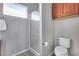 Bright bathroom with a glass-enclosed shower and modern fixtures providing a clean and functional space at 17451 W Hadley St, Goodyear, AZ 85338