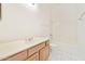 Clean bathroom featuring a tile floor, vanity, toilet, and a shower with a tub at 3215 N 83Rd St, Mesa, AZ 85207