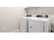 Modern white laundry room with side by side washer and dryer at 4992 E Rhodium Dr, San Tan Valley, AZ 85143
